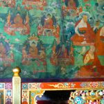 Tibet: Lhasa Wall paintings in Jokhang Temple.