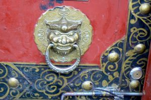 Tibet: Lhasa Ornate door handle.