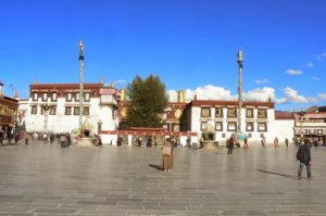 Tibet: Lhasa  Jokhang Temple is along one side of Barkhor