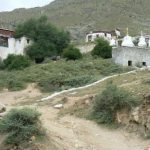 Tibet: Lhasa - another view of Pabonka Monastery  with dormitory