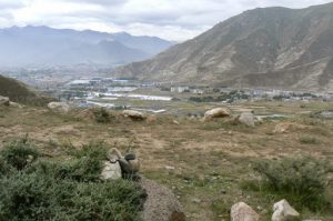 Tibet: Lhasa - view of the city from Pabonka Monastery