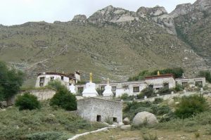 Tibet: Lhasa - Pabonka Monastery in the hills above Lhasa with