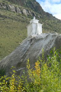 Tibet: Lhasa - Pabonka Monastery.  A small shrine on an