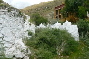 Tibet: Lhasa - Pabonka Monastery.  More stupas.