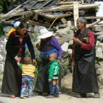 Tibet: Lhasa - Pabonka Monastery.  Tibetan visitors to the monastery