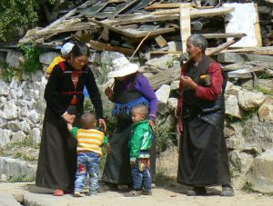 Tibet: Lhasa - Pabonka Monastery.  Tibetan visitors to the monastery