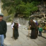 Tibet: Lhasa - Pabonka Monastery.  The aged and lame use