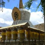 Tibet: Lhasa - Sera Monastery  Stupa surrounded by prayer