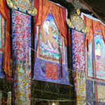Tibet: Lhasa - Sera Monastery.   Interior thankas of