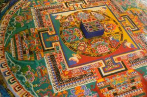 Tibet: Lhasa - Sera Monastery.   A sand mandala