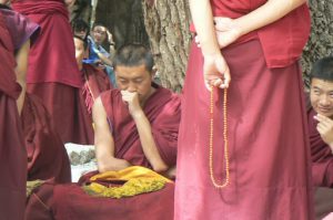 Tibet: Lhasa - Sera Monastery. Students must think thoughtfully to questions and