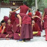 Tibet: Lhasa - Sera Monastery. Arms and legs thrash about when