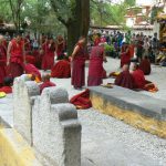 Tibet: Lhasa - Sera Monastery. The courtyard contains a few graves.