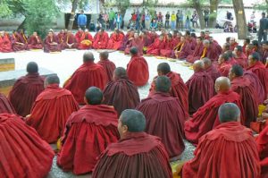 Tibet: Lhasa - Sera Monastery. After the debate ends all monks