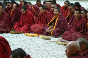 Tibet: Lhasa - Sera Monastery. After the debate ends all monks