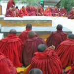 Tibet: Lhasa - Sera Monastery. After the debate ends all monks