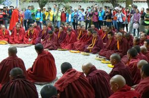 Tibet: Lhasa - Sera Monastery. After the debate ends all monks