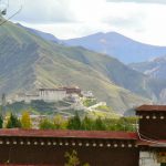 Tibet: Lhasa - Sera Monastery. In the distance is the beautiful
