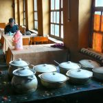 Tibet - inside the Yak Restaurant in Nagar town with