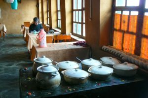 Tibet - inside the Yak Restaurant in Nagar town with