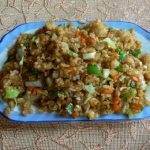 Tibet - rice, vegetables and chicken are a common dish.