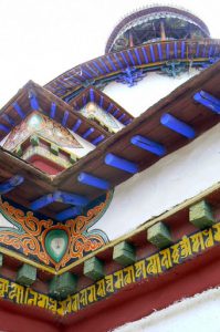 Tibet - the Palcho Monastery Kumbum has beautiful color details.