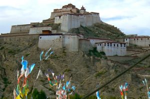 Tibet - Gyantse Fort viewed from Palcho Monastery..