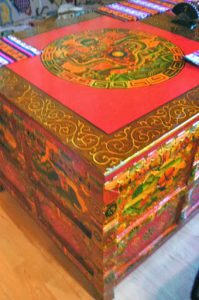 Tibet - a typical painted wooden box used as a