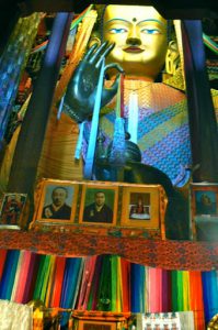 Tibet - interior of Tashilhunpo Monastery with photos of previous Dalia