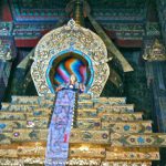 Tibet - interior of Tashilhunpo Monastery; ornate sarcophagus of the 8th