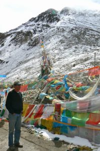Tibet - prayer flags on one of thel high road