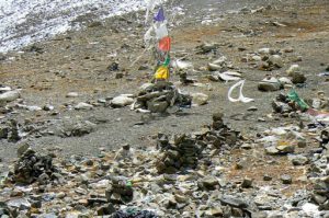 Tibet - numerous rock piles are called cairns in the