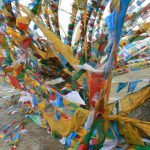 Tibet - the wind on the hill catches the prayer