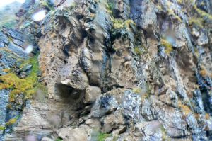 Tibet - beautifully colored rock formations.