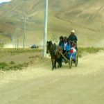 Tibet - opposite the modern diesel train  is this modern