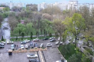 Uzbekistan - Tashkent:  view of a park from our hotel