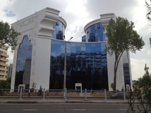 Uzbekistan: Tashkent A fanciful mixed-design office building.