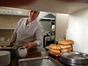 Uzbekistan: Tashkent A cook at the popular outdoor restaurant Dilkash.