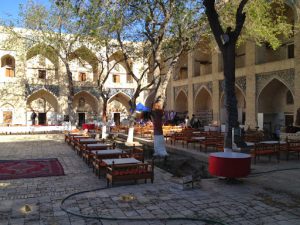 Uzbekistan: Bukhara the Nadir Divanbegi Medressa is today a restaurant with