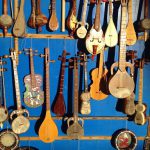 Uzbekistan: Bukhara Sayfiddin musical instrument shop.