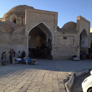 Uzbekistan: Bukhara Telpak Furushon covered bazaar.