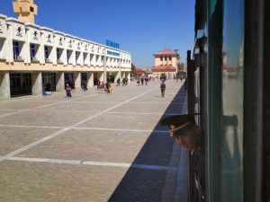 Uzbekistan: Bukhara train departing Bukhara to Khiva.