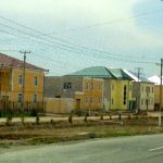 Uzbekistan: Khiva Closer to Khiva the new houses have more color.