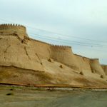 Uzbekistan: Khiva the ancient city walls.