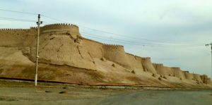 Uzbekistan: Khiva the ancient city walls.