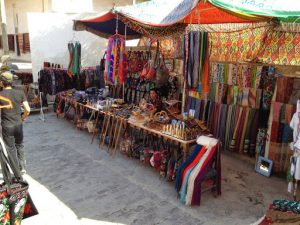 Uzbekistan: Khiva souvenir stall.