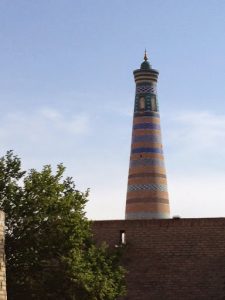 Uzbekistan: Khiva The large Juma Mosque is marked by the 47m