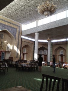 Uzbekistan: Khiva interior of a former mosque now a restaurant.