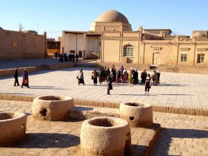 Uzbekistan: Khiva A courtyard in front of the citadel Kunya-ark where