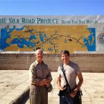 Uzbekistan: Khiva Richard and Michael in front of a Silk Road